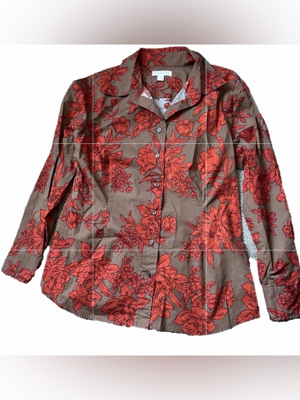 Coldwater Creek Button Down Blouse with Floral Print